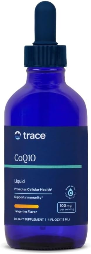 Trace Minerals Liquid CoQ10 100 mg - Suplemento líquido para apoyar la función del sistema celular de salud &amp; inmunológico - Suplemento de energía celular con Coenzyme Q10 & Ionic Trace Minerals - 4 fl oz (24 Servimientos)