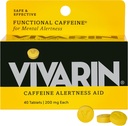 Vivarin, Caffeine Pills, 200mg Caffeine per Dose, Safely and Effectively Helps You Stay Awake, No Sugar, Calories o Hidden Ingredients, Energy Supplement, 40 Tablets