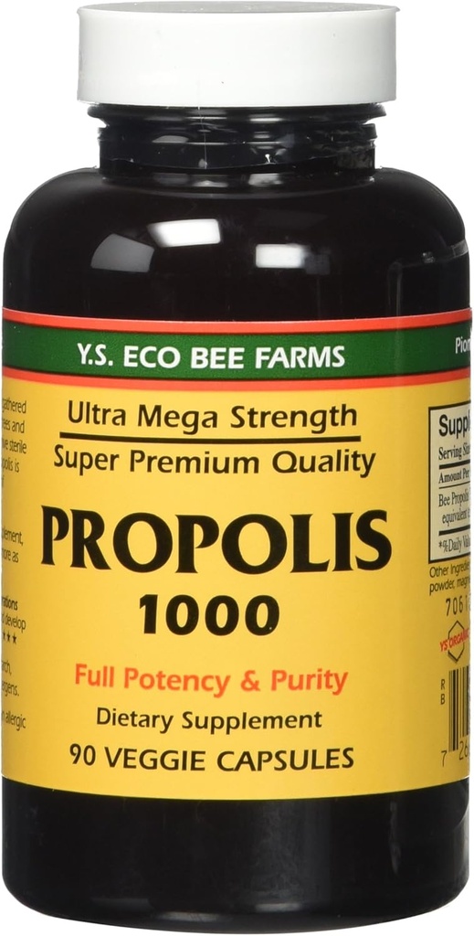Propolis-Raw Sin procesar 1000mg Y.S. Organic Bee Farms 90 Caps