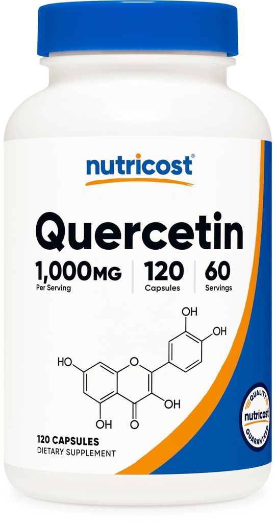 Nutricost Quercetin 1000mg, 120 Capsules - Vegetarian Capsules, 60 Servings, 500mg Per Capsule, Non-GMO, Gluten Free