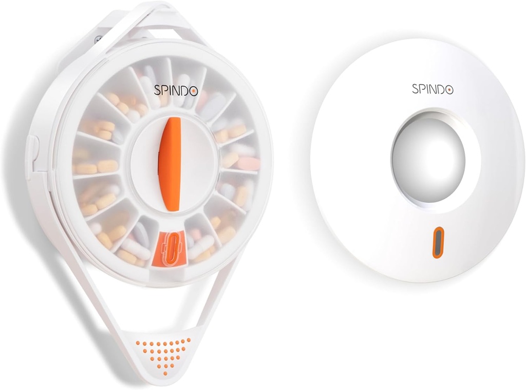Fullicon Light Proof Combo, organizador semanal del dispensador de píldoras con tapa sólida privada, 14 grandes compartimientos y cerradura del niño-proof, dispensador de medicina Spindo Vitamin/Tablet/Supplement for Elderly (White)