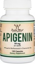 Apigenin Supplement - 50mg per Capsule, 120 Conde (Powerful Bioflavonoid Found in Chamomile Tea for Relaxation, Sleep, and Mood) Flavonols senolíticos para el envejecimiento (Gluten Free) por Madera Doble