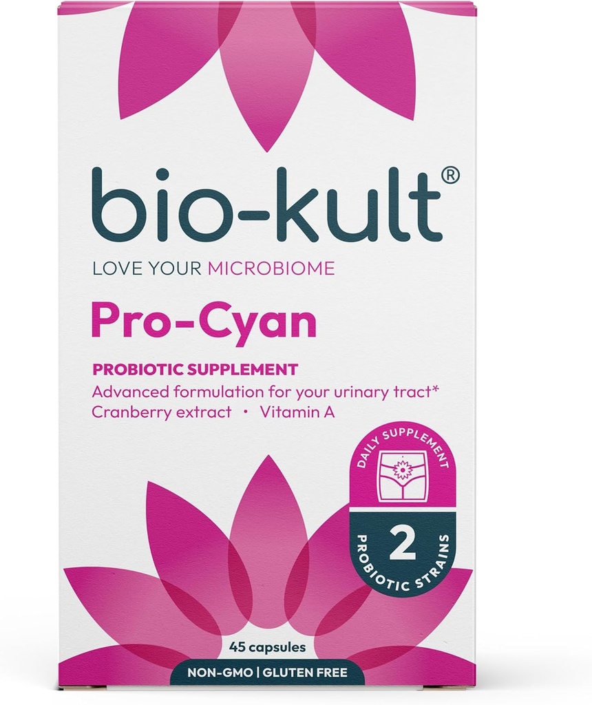 Bio-Kult Pro-Cyan ← Extracto de arándanos + Vitamina A Silencio Urinary Tract &amp; Immune Support ← Advanced Multi-Action Formula  45 cápsulas