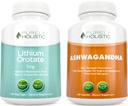 Lithium Orotate 5mg + Ashwagandha orgánica 1300mg " Black Pepper - Vegetarian Bundle - 360 cápsulas