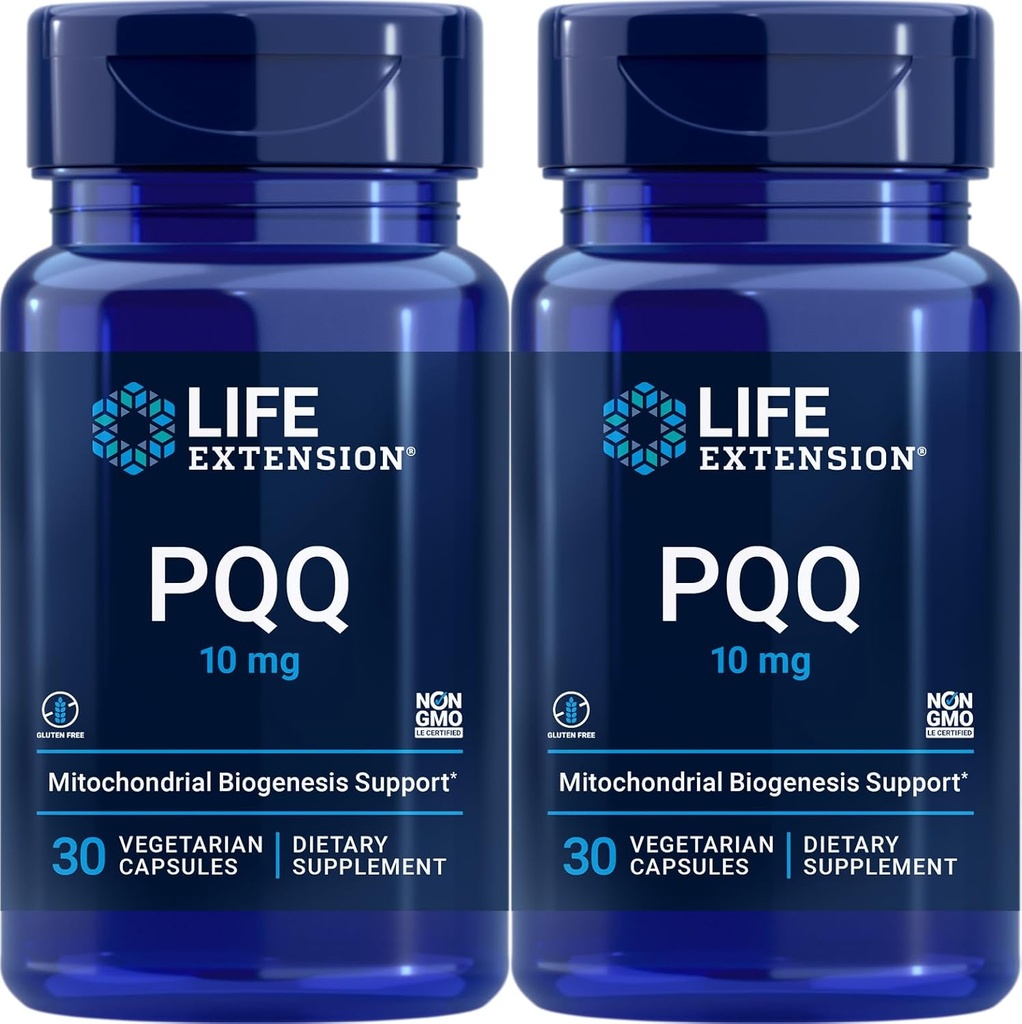 PQQ (Pyrroloquinolina Quinone) 10 mg, 30 cápsulas vegetarianas (Pack of 2)