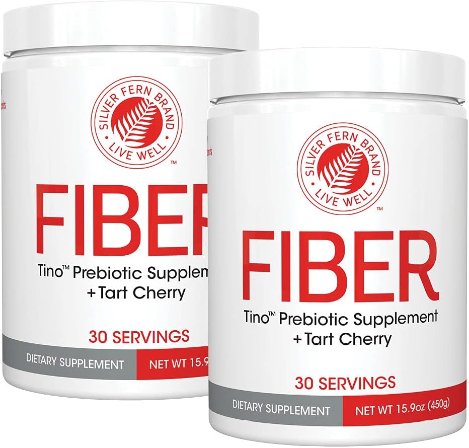 Tino High Fiber Supplement Powder - Non-GMO, Pre-Biotic, Water Soluble, Digestive Friendly, Powdered Mix - Add to Water, Juice, Shakes, Cereal &amp; More (2 Canisters - 15.9 Oz. ea.)