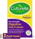 Culturelle Pro Strength Daily Probiotics For Digestive Health (2 Month Supply) with Prebiotics for Women &amp; Men, Supports Occasional Diarrhea, Gas &amp; Bloating, Gluten &amp; Soy Free, 60 Count