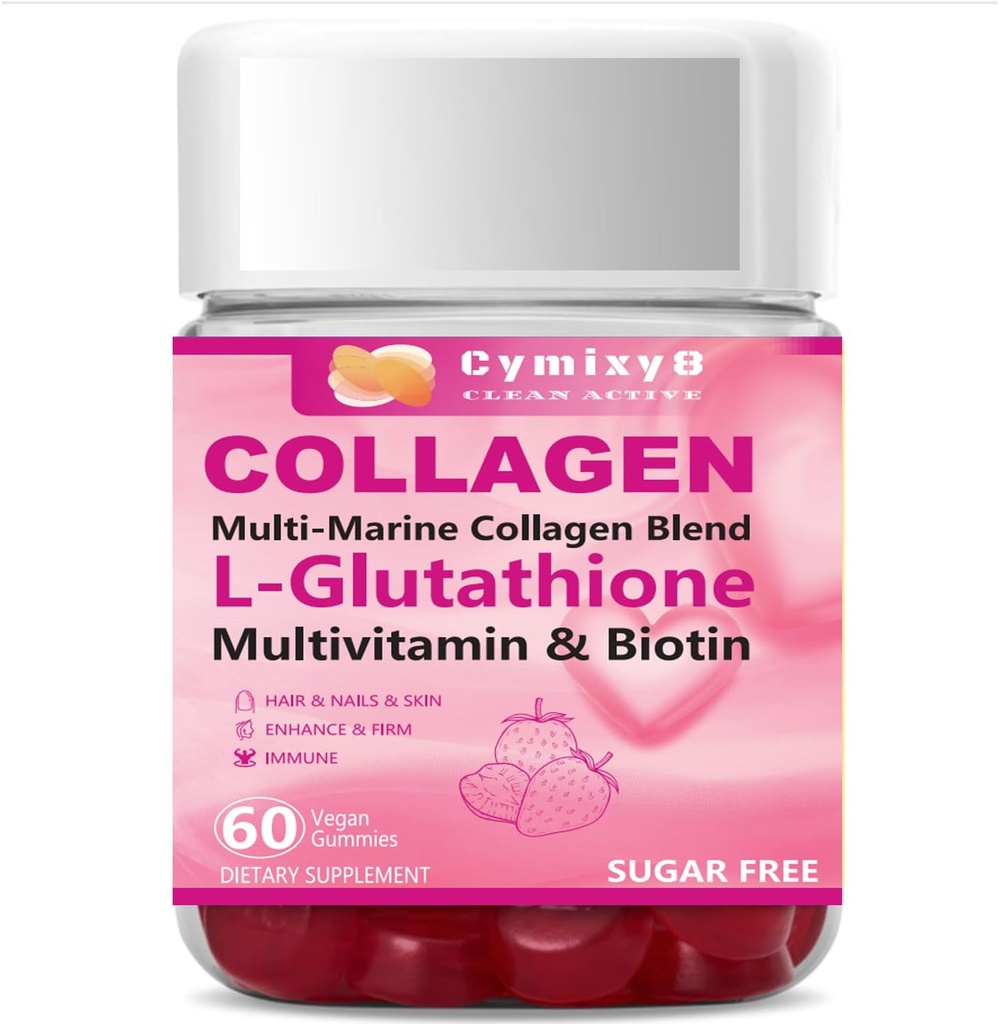 Glutathione Biotin Collagen Glow Gummies, Extra-Strength L-Glutathione " Colageno Hidrolizado for Women " 10000mcg Biotin " Multivitamin for Women for Hair Skin Nail