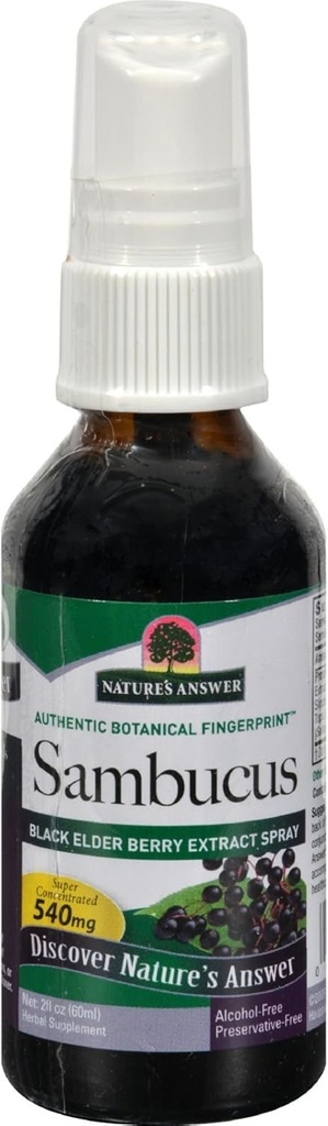 Respuesta de la naturaleza Sambucus Syrup Extract Spray 2 Fluid Ounces ¦ Immune Booster on the Go  Travel Friendly ← Rich in Antioxidants peru Natural Immune Support