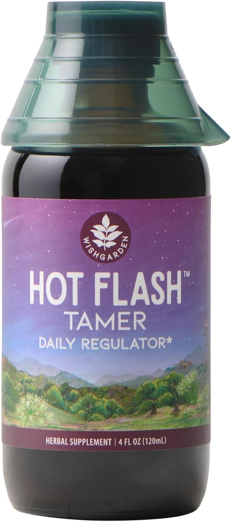 WishGarden Herbs Hot Flash Tamer - Herbal de base vegetal Hot Flash Relief &amp; Night Sweats Suplemento con Black Cohosh &amp; Vitex Berry Supports Healthy Hormone Levels, Menopause Relief for Women, 4oz