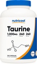 Nutricost Taurine 1000mg capsules Suplemento, 240 cápsulas por botella, no GMO &amp; Gluten Gratis
