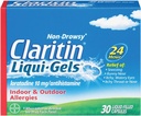 Claritin Liqui-Gels 24 horas Alivio de la Alergia, Medicina de la Alergia No Dura, Capsules Antihistamínico de Loratadina, 30 Conde