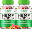 Euphoria Green Hemp Gummies - con Hemp Seed Extracto EuphoriaGreen Hemp Gummies Tinnitus Herbal Suplemento, Health and Wellness Support, All Natural Euphoria Green Hemp Gummy (2 Pack - 120 Gummies)