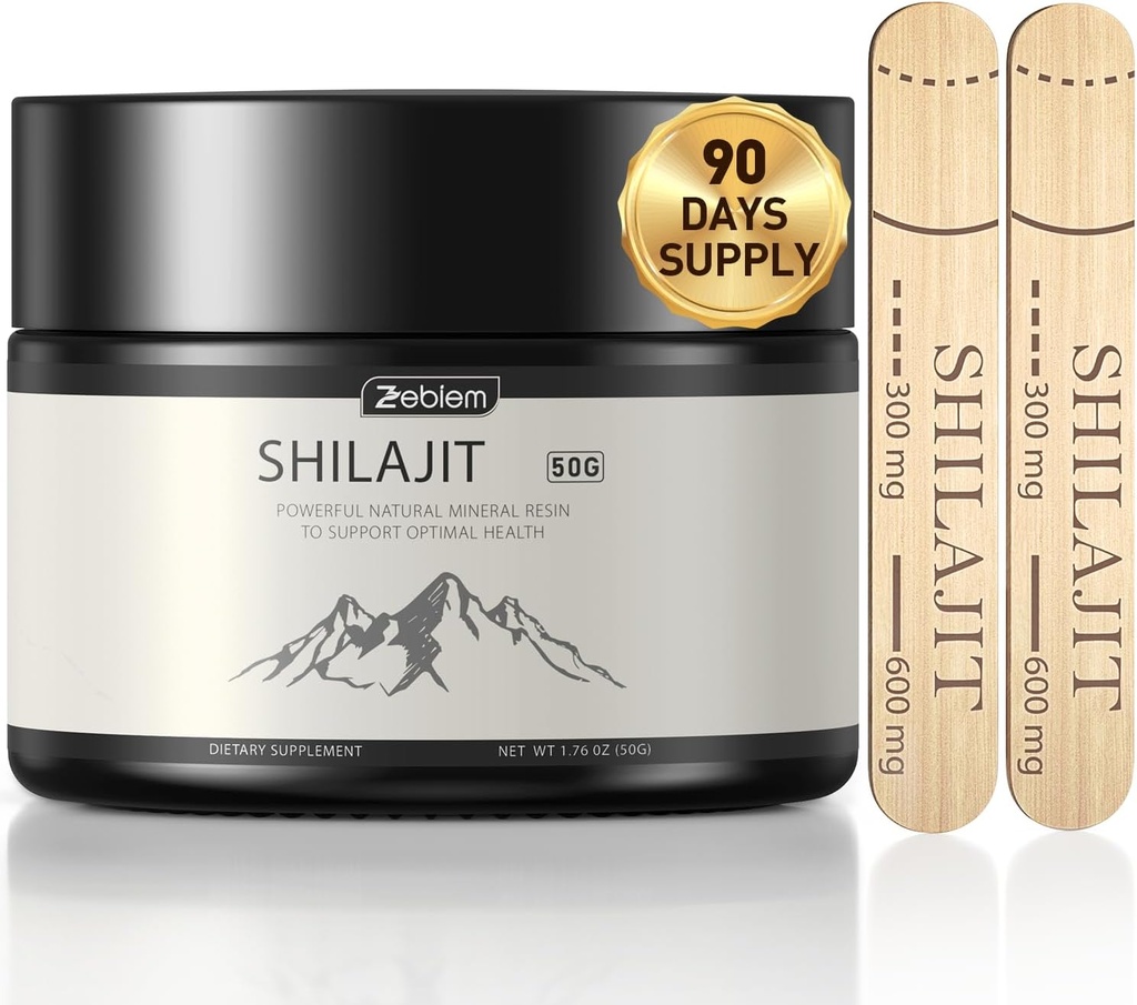 shilajit Puro Himalayan shilajit orgánico para hombres y mujeres shilajit Suministro de resina con Blend ayurvédico orgánico en alta potencia para la energía, Strength Boost afectados Apoyo inmunológico (50 gramos)