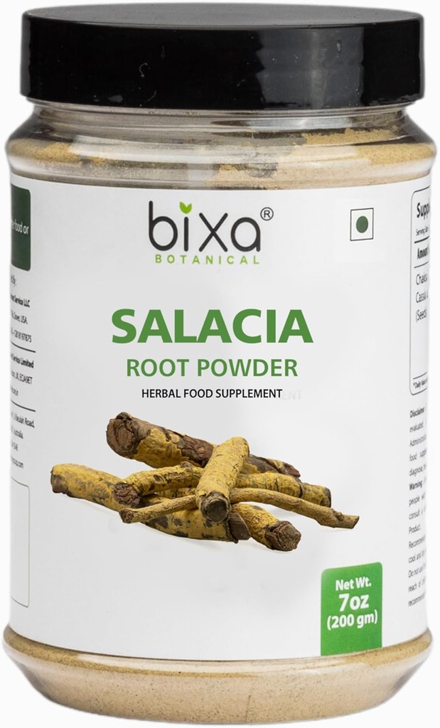bixa BOTANICAL Salacia Root Powder ← Salacia Reticulata tención 200 Grams / 7 OZ SilencioAyurvédico Herbal Suplemento Silencio Gluten Free, Non-GMO, Steam Treated, Vegan, 100% Pure.
