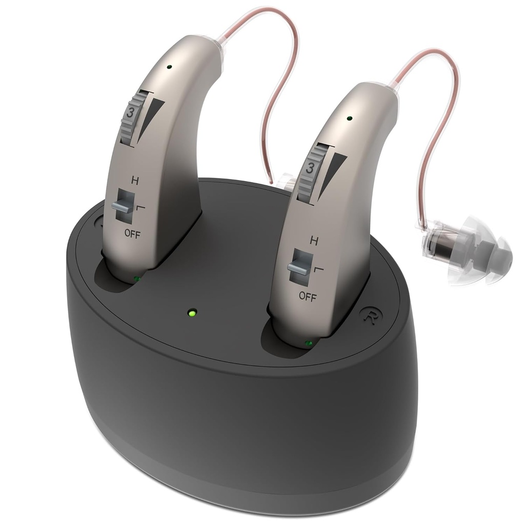 Hearing Aids, Rechargeable OTC Hearing Aids for Seniors with Noise Cancelling , Digital Hearing Amplifier For The Hearing Loss,Hearing amplifiers for Seniors Premium Comfort Design And Ultral Long Battery Life