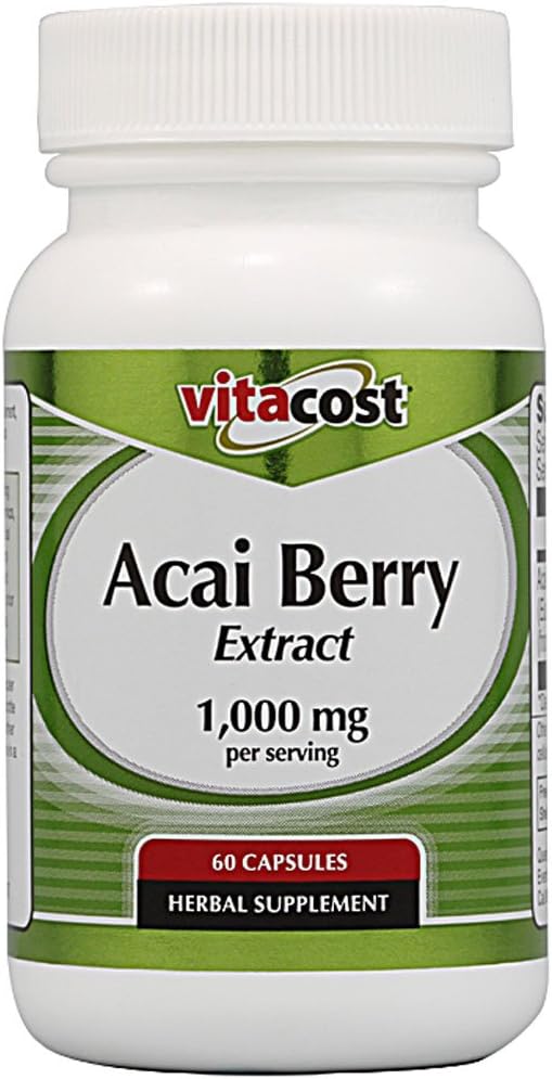 Vitacost Acai Berry Extract -- 1,000 mg per serving - 60 Capsules