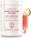 Peptides de colágeno marino - Frutas de dragón, Agua de coco, Piña - Vitamina C Cobre de ácido hialurónico Zinc Biotina Niacina D3 B-Complex - Piel de pelo &amp; uñas, 30 Servings