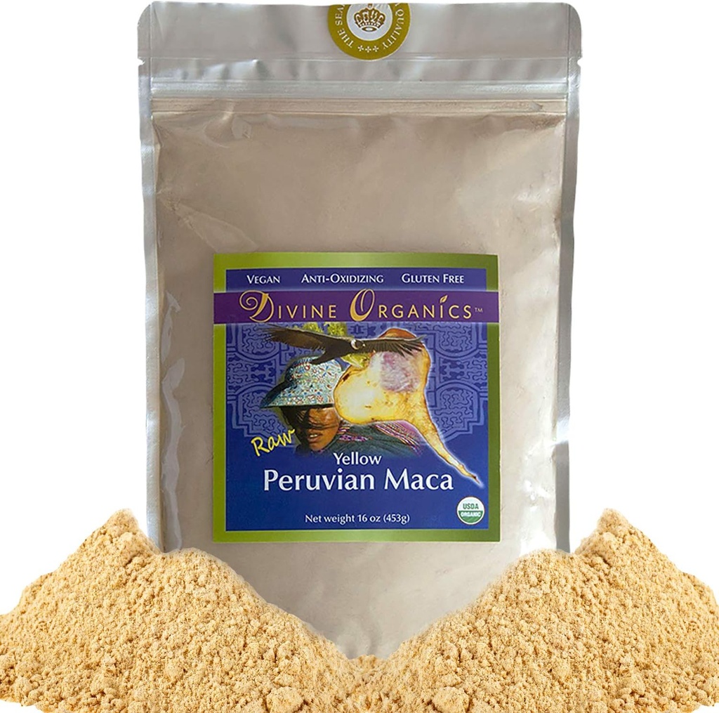 16oz Maca Powder - Certified Organic - Raw, Vegan, Anti-Oxidizing, Gluten Free - Yellow Peruvian Maca Root