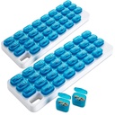 Organizador Mensual de Píldora - (Pack of 2) 31 Días Organizador de Píldoras con grandes Pods de Medicación Desmontable, Caja de Píldora Portátil y Titular de Medicina y Vitaminas Diarias, Ideal para Viajar