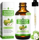Soursop Graviola Liquid Drop Organic 1800 mg, Natural Soursop Bitters Liquid Leaf Extract for Cell Support,Good Living & Offering Antioxidant Support, Herbal Goodness, Boosting Immune Health