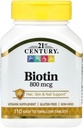 Tablas de biotina del siglo XXI, 800 mcg, 110 Conde (Pack of 3)