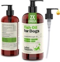 Deley Naturals Dog Fish Oil Icelandic 2X Omega - Dog Itching Skin Relief with Omega 3 6 9 for Allergies, Coat & Heart - Omega 3 Fish Oil for Dogs Skin Irritation - 16oz Omega Oil for Dogs Made in USA