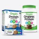 Orgain Organic Vegan Protein Powder y Protein Bares Bundle (2.03lb + 12 Conde)