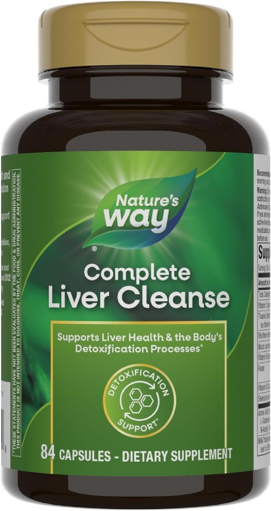 Nature's Way Complete Liver Cleanse, Supports the Body's Detoxification Processes*, with Milk Thistle, B-Vitamins, Amino Acid Liver Blend, 84 Capsules (Packaging May Vary)