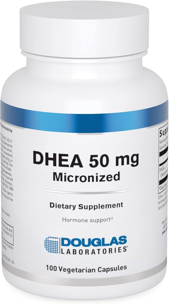 Douglas Laboratories DHEA 50 mg Cápsulas - Micronizada - Soporta equilibrio hormonal, inmunidad, cerebro, salud ósea y metabolismo* - No GMO - 100 cápsulas vegetarianas