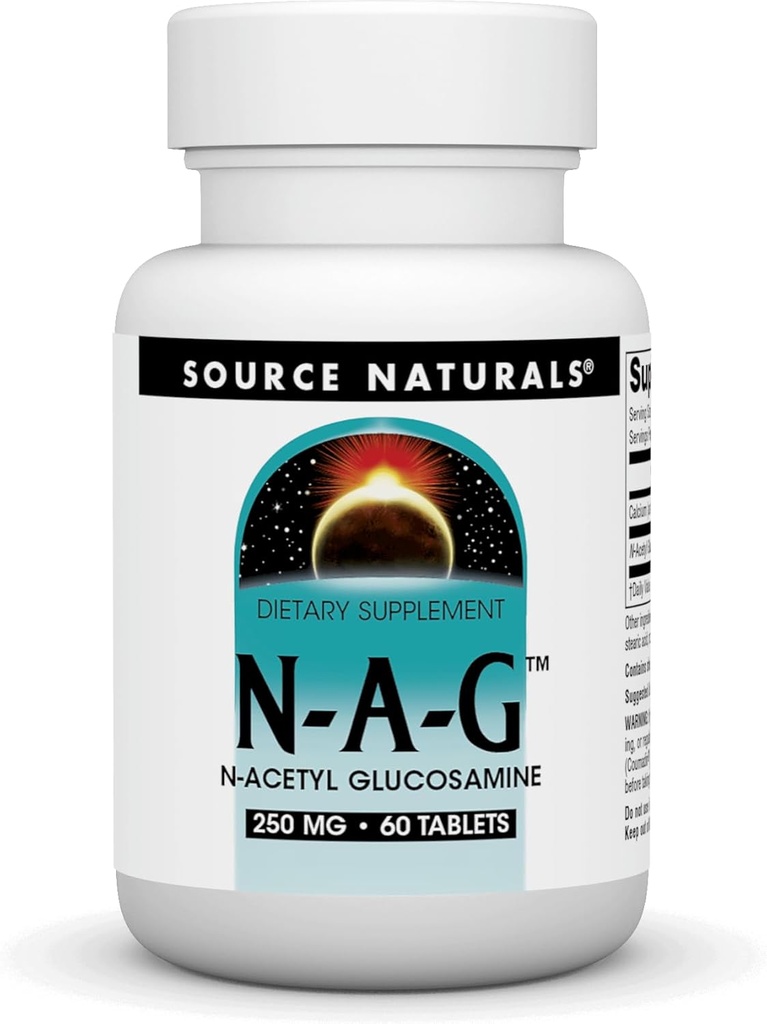 Fuente Naturals N-A-G, N-Acetyl Glucosamine for Joint Support and Intestinal Lining*, 250 mg - 60 Tablets