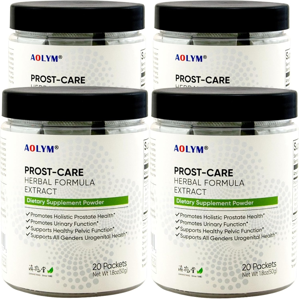 Prost-Care Multi Target Natural Herbal Fórmula 4000 mg, Mejorar el flujo urinario saludable, promover el bienestar pélvico y la función urinaria, mejorar la salud de la próstata para el hombre 20 paquetes / botella (Pack de 4)