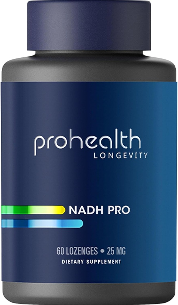 ProHealth NADH Pro - Boost NAD+ (25 mg, 60 Fast-Acting lozenges) Boost Energy, Memory and Focus | Mood Support | Antioxidant | ATP Production