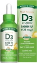 La verdad de la naturaleza Vitamina D3 Liquid TENIDO 5000 UI TENIDO 2 fl oz TENIDO Non-GMO y Gluten Free Supplement