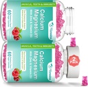 Alta Absorción Calcio Magnesio Zinc Gummies con Magnesio Glycinate 400mg, Sugar Suplemento de magnesio de calcio gratis para la fuerza de hueso y dientes, Función muscular - Vegan, 120 Conde