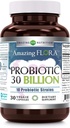 Increíble Flora Probiótico 10 Mejores Probióticos Strains Silencio 30 Billion Silencio Veggie Capsules Suplemento Silencio No-GMO Silencio Gluten Gratis Silencio Made in USA (1 Pack, 30 Cuenta)