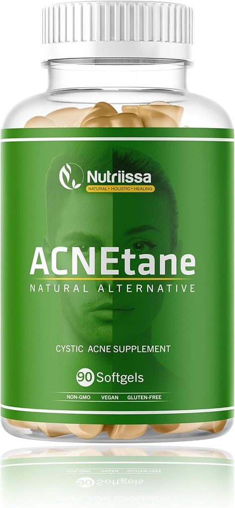 ACNEtane - All Natural Vitamin Supplement for Treating Acne, 90 Veggie Softgels (Treats Hormonal, Puberty, & Cystic Acne Internally)