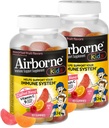 Airborne Kids 500mg Vitamin C Gummies, Kids Immune Support Zinc Gummies with Powerful Antioxidants VIT C &amp; E - 63 Gummies, Assorted Fruit Flavor (Pack of 2)