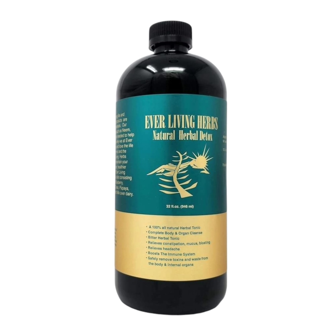 Detox Natural Herbal con Moringa para nutrientes y limpieza profunda con Neem, Burdockroot, Dandelion 32 oz.