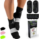 Calcetines para refrigeradores de pies - Reusable Calcetines calientes de terapia con pólvora w / Correas de compresión - Cold Gel Pack for Neuropathy, Foot Pain, Plantar Fasciitis & Sprains (Black, L/XL)