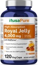 NusaPure Royal Jelly 10:1 Extracto, 400 mg Equivalente a 4000mg - 120 Veggie Capsules (No-GMO, Gluten Free, Bioperine)