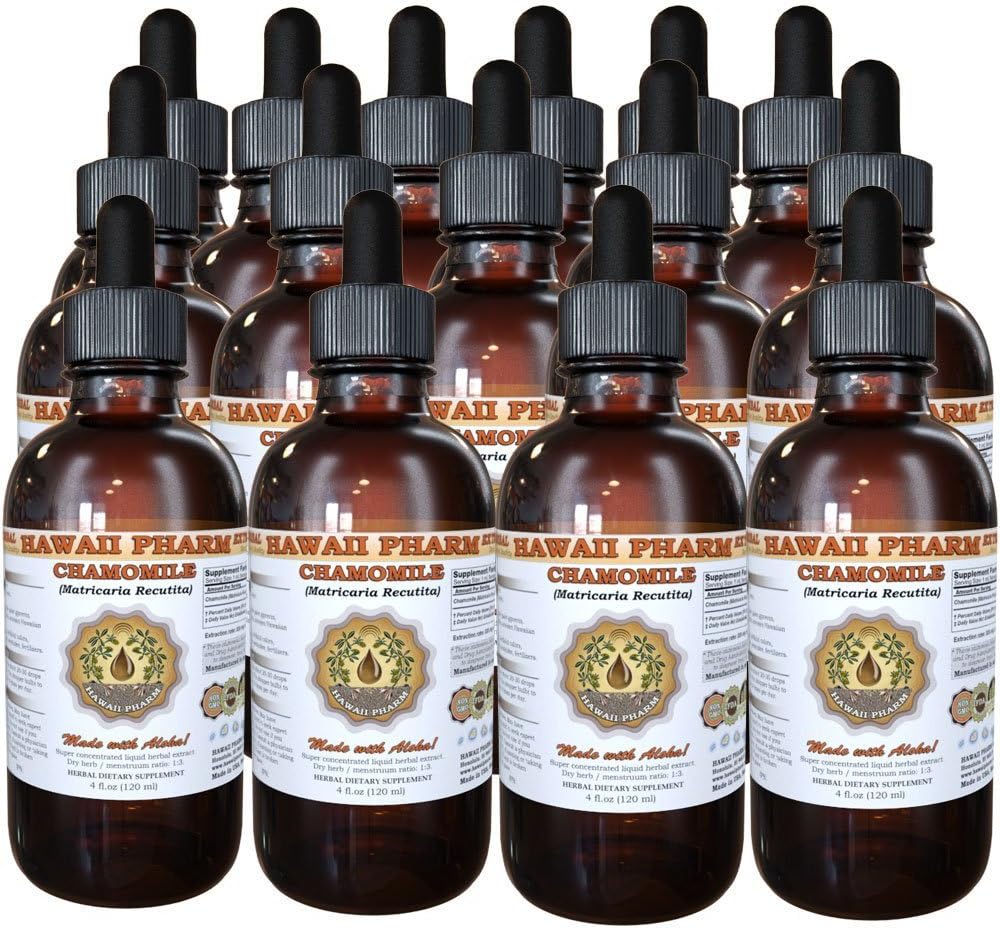Chamomile Liquid Extract, Organic Chamomile (Matricaria Recutita) Tincture Supplement 15x4 oz