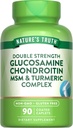 La verdad de la naturaleza Glucosamine Chondroitin MSM Complex ← 90 Caplets  durable with Turmeric Silencio Double Strength ← Non-GMO & Gluten Free Supplement