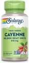 SOLARAY Cayenne Pepper Capsules con Capsaicina - Suplementos de Capsaicina para Potente Wellness Soporte - 40.000 Unidades de Calor por VegCap - Vegan, No-GMO, Gluten-Free, 60-Day Guarantee, 100 Servings