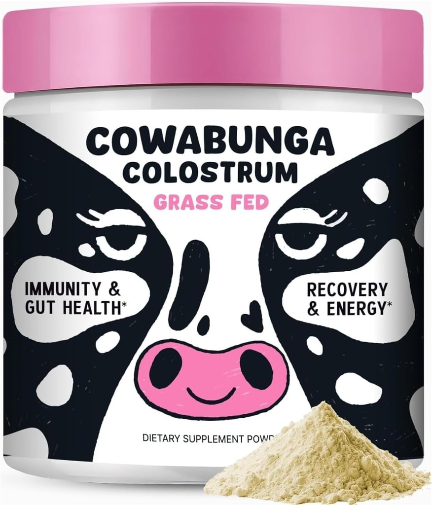 SonoHealth Cowabunga Colostrum - Premium, Pure " Unaltered Colostrum Powder Suplemento - para Immune Support, Gut Health, Muscle Support " Wellness - Kosher " Halal Certified Calostro