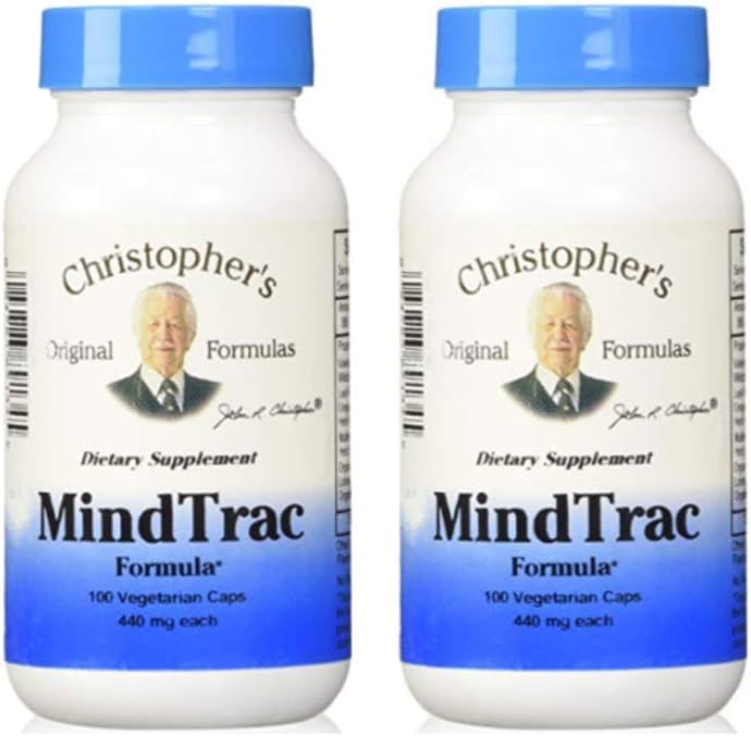 Fórmulas originales de Christopher MindTrac Fórmula, Mood Natural Soporte &amp; Suplementos de memoria 100 Caps - Pack de 2