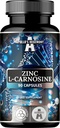 Zinc L-Carnosine 37,5 mg por cápsula, 90 cápsulas Vegan, 3 meses de suministro, suplemento de zinc y aminoácidos Beta-Alanina, por la Hegemonía de Apolo.