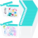24 piezas bolsas de bolsas de bolsas de píldoras limpias Conjunto de píldoras reutilizables Medicina translúcida Organizador Self Sealing Medicine Bag Travel Bolsas de píldoras plásticas con ranura de diapositivas Baggies para el almacenamiento de píldoras (Turquoise)