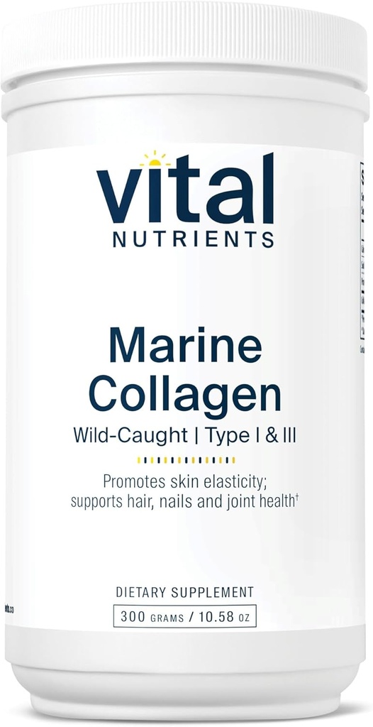 Vital Nutrients Marine Collagen Powder Unflavored peru Hair, Skin, Nails, " Joint Support*  Tipo I " III Collagen Powder Supplement from Wild-Caught Fish ¦ Gluten, Dairy, Soy Free TEN 300 Grams