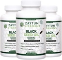 Halal Black Seed Oil (3-Pack) Cold-Presed Nigella Sativa, apoya el corazón, el cerebro, las articulaciones, la salud inmunitaria, la no GMO, hecha en EE.UU. - Vitaminas Halales